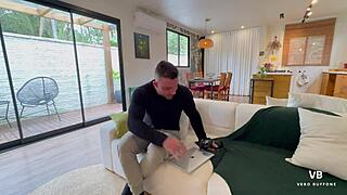 my big ass stepmom caught me jerking off and took my huge facial load