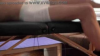 Skinny neighbor STRETCHES groin in TIGHT SPANDEX shorts with soccer ball on stool