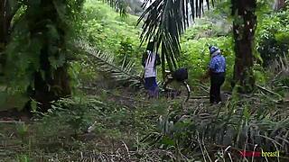 queen get her white fat ass fucked anal in village bush by stranger cock