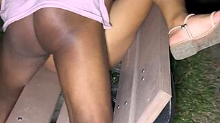hotwife hits beach dogging spot bends over takes two creampies pussy mouth