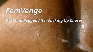 that pissed-off black wife straps on and pegs her hubby into humiliated whore submission