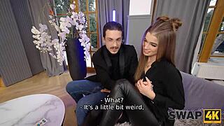 wanna watch us swap wives for a hot morning threesome? latina wife takes monster cock pov