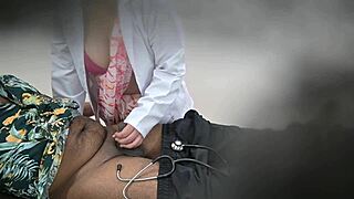 Lady Doctor Squeezes Big Tits On Patient In Hospital