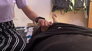 Hot college girl sucks my whole cock and swallows every drop