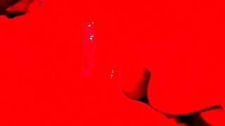 EXTREME CLOSE-UP BBW BRUNETTE MILF BLOWS LOAD SWALLOWS RED LIGHT 19