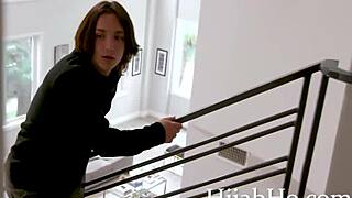 hijab skinny black teen cutie with small tits and narrow ass takes horny ebony virgin thrusts