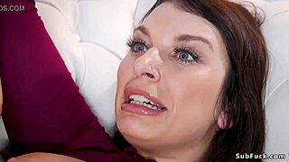 Step Mom Dominates Threesome with Bound Teen Slave Submission