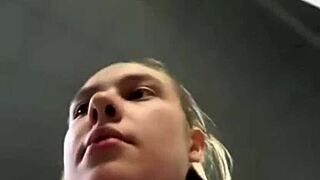 horny bbw teen fingers fat pussy then gets fucked hard in public gym