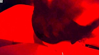 EXTREME CLOSE-UP BBW BRUNETTE MILF BLOWS LOAD SWALLOWS RED LIGHT 19