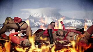 Angel Dark, Carly, Nataly D'Angelo, Michelle Thorne Lesbian Foursome