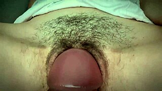 hairy slut teases wet pussy with monster cock pov masturbation