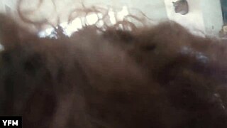 POV Stepmom's Big Clit and Natural Tits Exposed While Eating Her Pussy in Kitchen