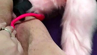 chubby fox takes double penetration from two studs