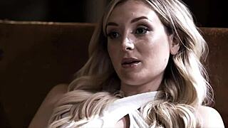blonde milf nympho at office seduces her therapist for wild blowjob sex.
