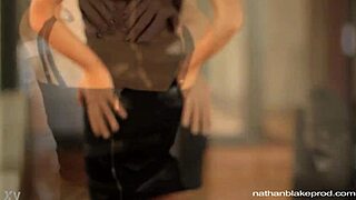 Glamorous cristal strips slowly revealing her adorable curves