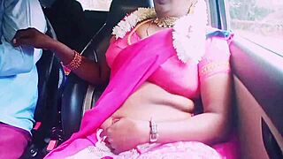i'm the beautiful saree housewife cheating with boyfriend in car telugu dirty talk sex... ugh so hot