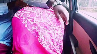 i'm the beautiful saree housewife cheating with boyfriend in car telugu dirty talk sex... ugh so hot