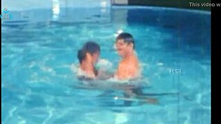 unmarried indian couple with big tits gets hot and steamy by the pool before bedroom fun