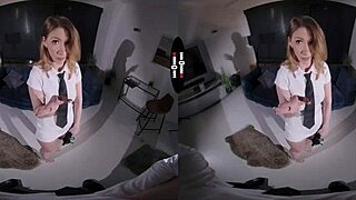 redhead slut, take your punishment with shaved pussy in dark room vr.