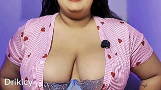 Busty morena commands your jerk session