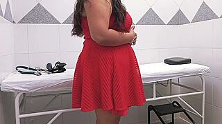 curvy colombian bride rides doctor in hospital bed