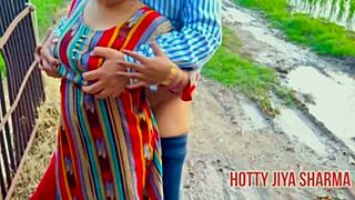 Desi Girl Rides Boyfriend's Cock Outdoor in Passionate Missionary
