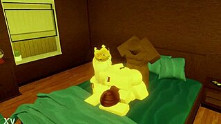 Robloxian BBC Dominates Two Snowbunnies Deep in Bed