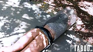 Jennifer White locks petite teen in cage for zac wild's hardcore upskirt blowjob