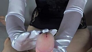 oh man that passionate edging handjob in white satin gloves from pov view feels amazing 😍✋💋