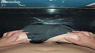 Oye, mira cómo trailer candy en traje de baño se dobla y recibe polla en el escritorio hasta creampie