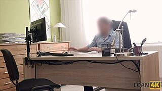 what beats passionate cash sex for this brunette teen in hidden office casting?
