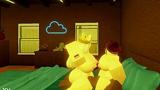 Robloxian BBC Dominates Two Snowbunnies Deep in Bed