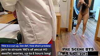 Patient Raya Nguyen kneels to suck doctor's cock before missionary hospital pounding