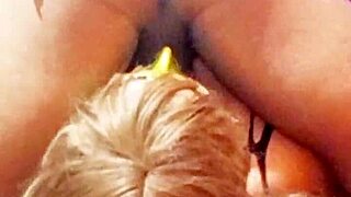 Fingering mature milf's wet pussy to squirting orgasm on bed