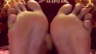 Step sister-in-law's ebony feet worshipped and licked hard