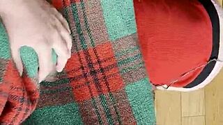my shy neighbor sneaks under the blanket to lick my pussy so good
