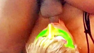 Fingering mature milf's wet pussy to squirting orgasm on bed