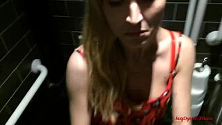 whoa surprise ANAL and deepthroat BLOWJOB in public restaurant toilet... cum swallow! 😲🍆💦