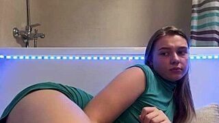Sext Student Fingers Fat Ass Tits Orgasm in Bathroom