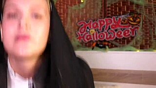 sexy nun sucks dick deep and gulps hot cum!