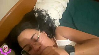 Maya's Sleepover Blowjob Escalates with Roommate Sucking Hard