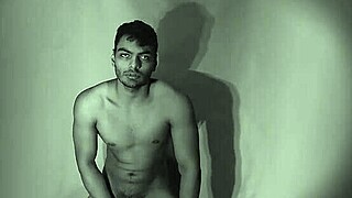 muscular bodybuilder strokes his enormous throbbing cock in hot solo grayscale session
