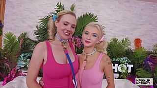 Blonde Emma Rosie Gapes Ass Rimmed in Wild Threesome Fuckfest!