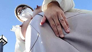 a married japanese milf bride masturbates wildly outdoors full movie
