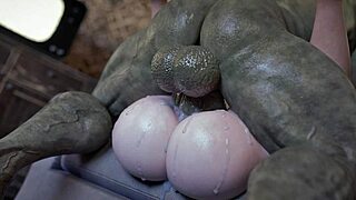 ellie takes on massive monster cock hardcore