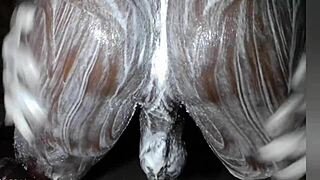 i slather lotion over my thick cock and ass feeling so lonely