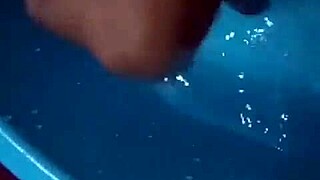 she pees while i pound her tight ass hard doggystyle on the bed