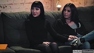 my probation officer jerks off watching us kiss and lick pussy
