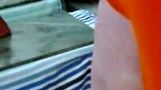 naughty retro dawnskye1962 fingers hairy pussy to intense cum in tiny thong