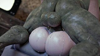 ellie takes on massive monster cock hardcore